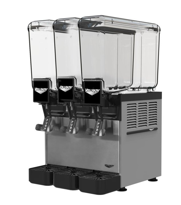 Vollrath - Refrigerated Beverage Dispenser w/ Three 8L Bowls & Agitator - VBBC3-37-A