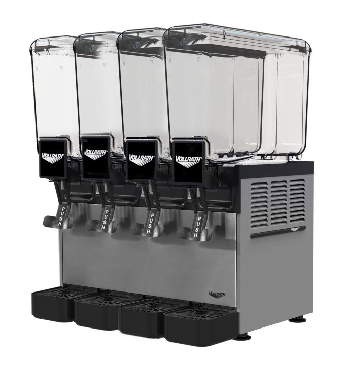 Vollrath - Refrigerated Beverage Dispenser w/ Four 8L Bowls & Agitator - VBBC4-37-A
