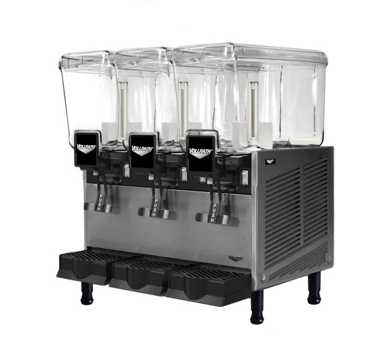 Vollrath - Refrigerated Beverage Dispenser w/ Three 12L Bowls & Stirring Paddle - VBBD3-37-S