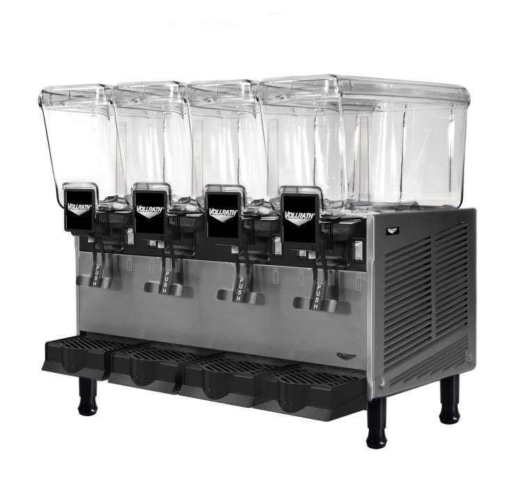Vollrath - Refrigerated Beverage Dispenser w/ Four 12L Bowls & Fountain Spray - VBBD4-37-F
