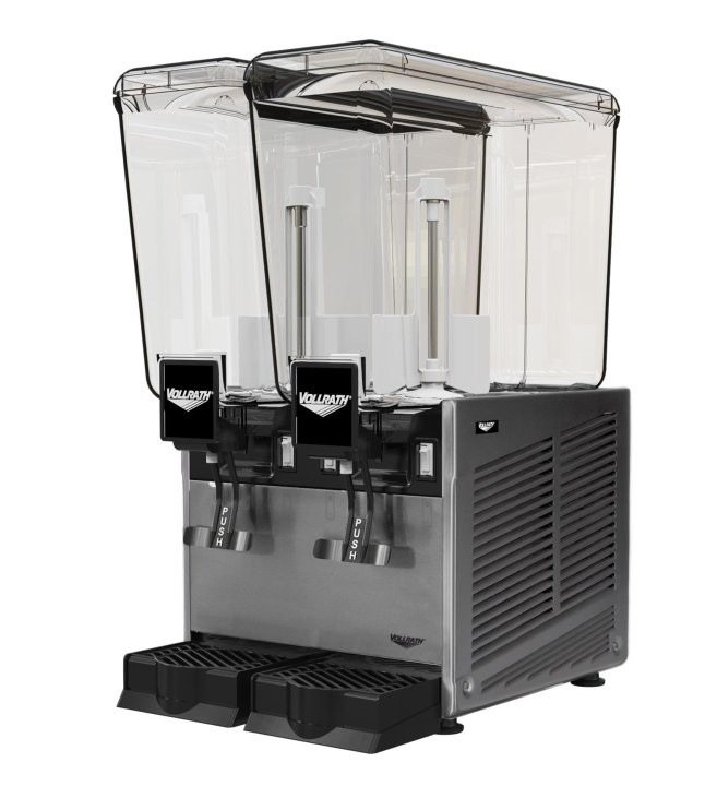 Vollrath - Refrigerated Beverage Dispenser w/ Two 20L Bowls & Stirring Paddle - VBBE2-37-S
