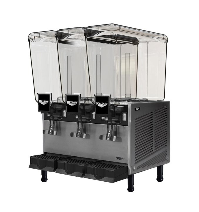 Vollrath - Refrigerated Beverage Dispenser w/ Three 20L Bowls & Fountain Spray - VBBE3-37-F