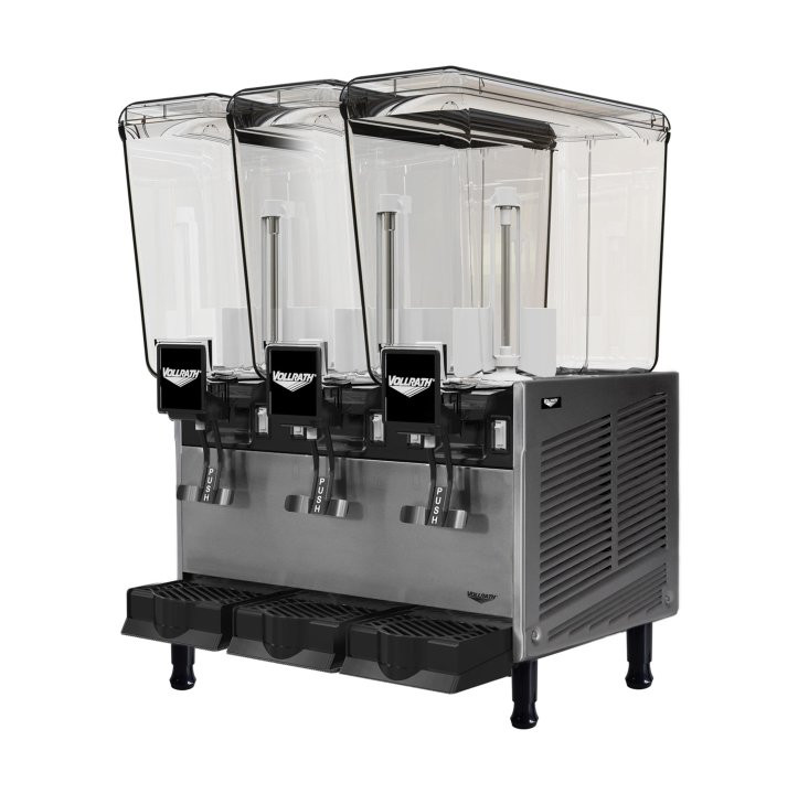 Vollrath - Refrigerated Beverage Dispenser w/ Three 20L Bowls & Stirring Paddle - VBBE3-37-S