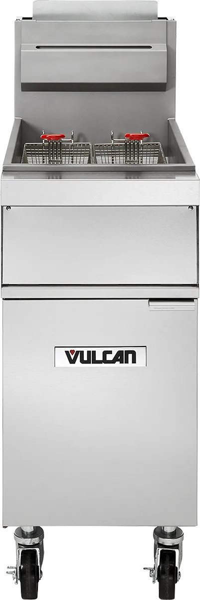 Vulcan - GR Series 50 lb Natural Gas Floor Fryer w/ Millivolt Controls - 1GR45M