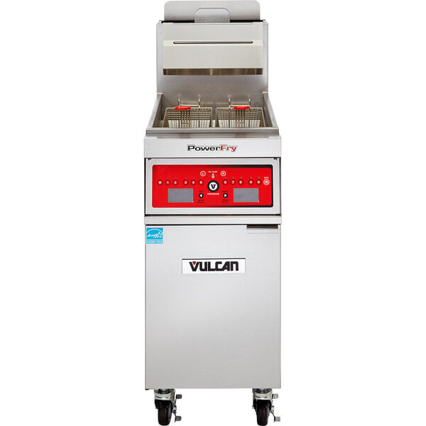 Vulcan - TR Series 50 lb PowerFry3 Liquid Propane Floor Fryer w/ Computer Controls - 1TR45C