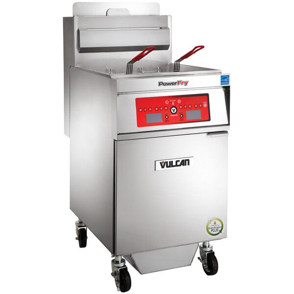 Vulcan - TR Series 70 lb PowerFry3 Natural Gas Floor Fryer w/ Computer Controls & KleenScreen Filtration - 1TR65CF