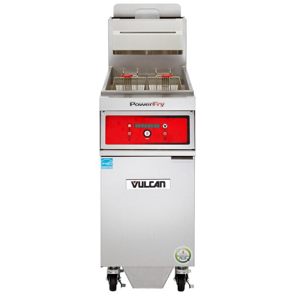 Vulcan - TR Series 70 lb PowerFry3 Liquid Propane Floor Fryer w/ Digital Controls & KleenScreen Filtration - 1TR65DF