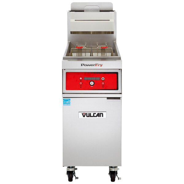Vulcan - TR Series 70 lb PowerFry3 Natural Gas Floor Fryer w/ Digital Controls - 1TR65D