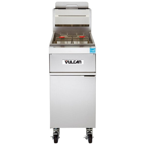 Vulcan - TR Series 90 lb PowerFry3 Liquid Propane Floor Fryer w/ Analog Controls - 1TR85A