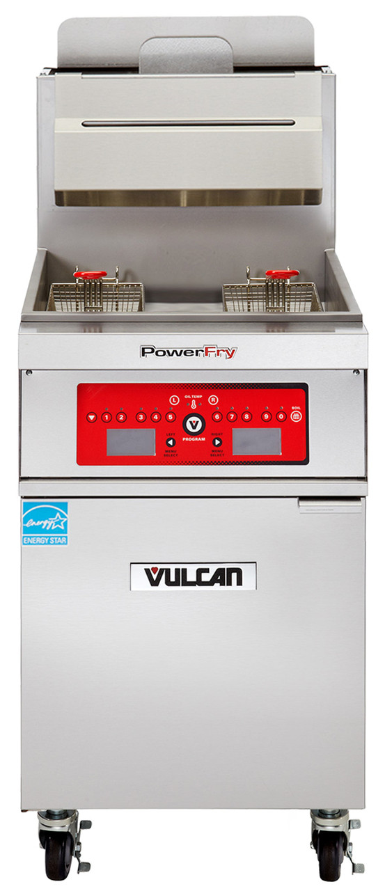 Vulcan - TR Series 90 lb PowerFry3 Liquid Propane Floor Fryer w/ Computer Controls - 1TR85C