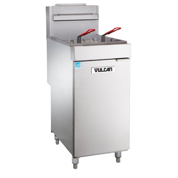 Vulcan - VEG Series 50 lb Natural Gas Floor Fryer w/ Millivolt Controls - 1VEG50M