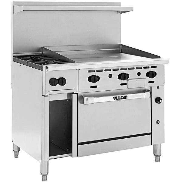 Vulcan - Endurance 48" Natural Gas Range w/ 2 Burners, 36" Griddle & Oven - 48S-2B36GTN