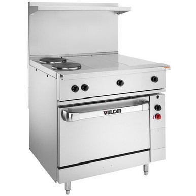 Vulcan - EV Series 36" Electric Range 480V w/ 2 French Plates, 2 Hot Tops & Oven - EV36S-2FP2HT-480 Vulcan - EV Series 36" Electric Range 480V w/ 2 French Plates, 2 Hot Tops & Oven - EV36S-2FP2HT-480 - Image 2