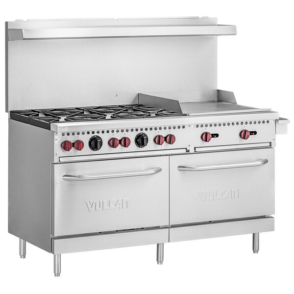 Vulcan - SX Series 60" Natural Gas Range w/ 6 Burners, 24" Griddle & 2 Ovens - SX60F-6B24G