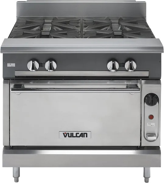 Vulcan - V Series 36" Liquid Propane Range w/ 4 Burners & Oven - V4B36S