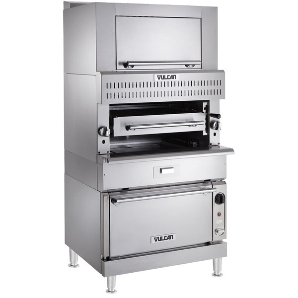 Vulcan - V Series 36" Liquid Propane Ceramic Upright Broiler w/ Finishing Oven & Standard Oven - VBB1SF
