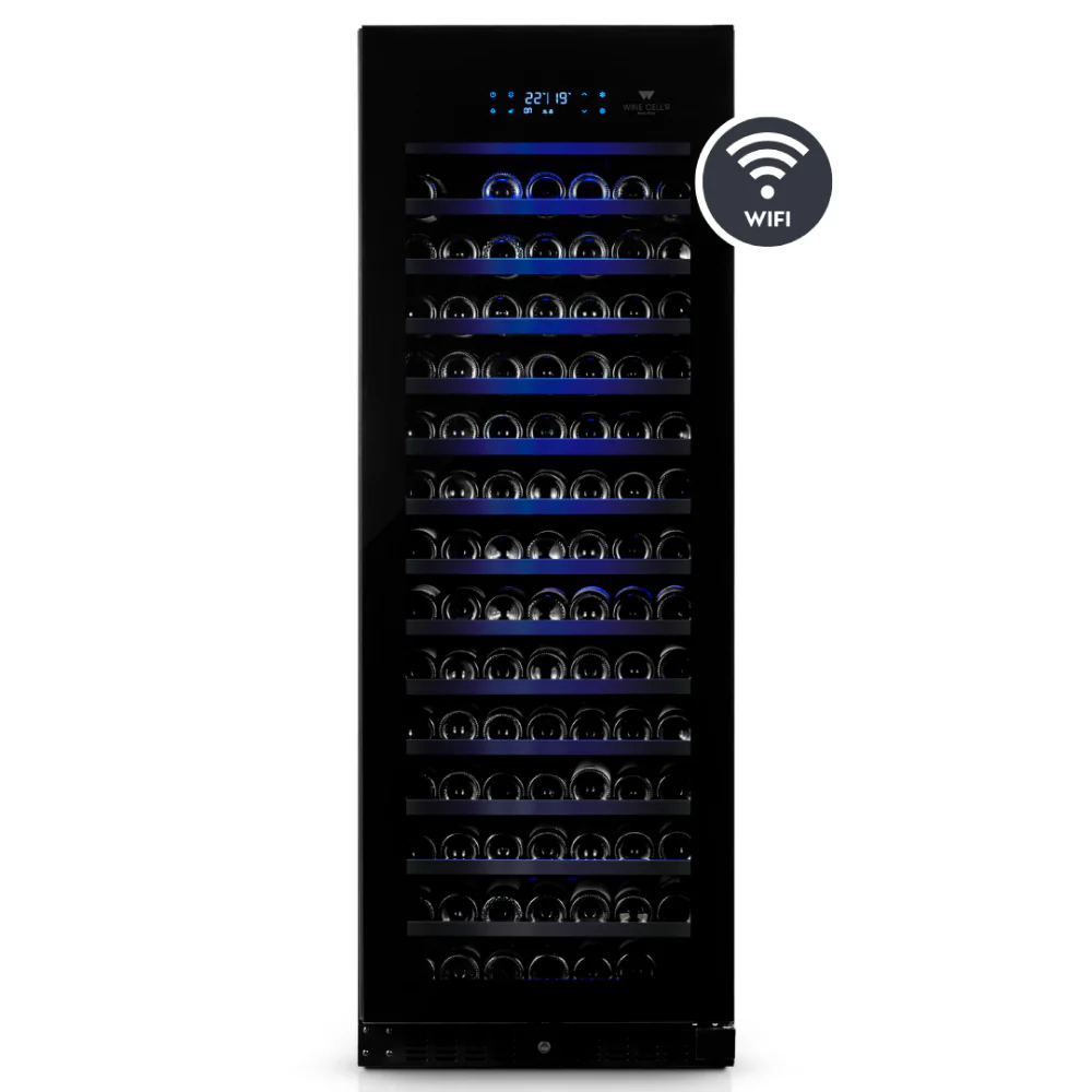 Wine Cell'R WC194FGB6 26" Black Single Zone Temperature Wine Cabinet - 194 Bottles
