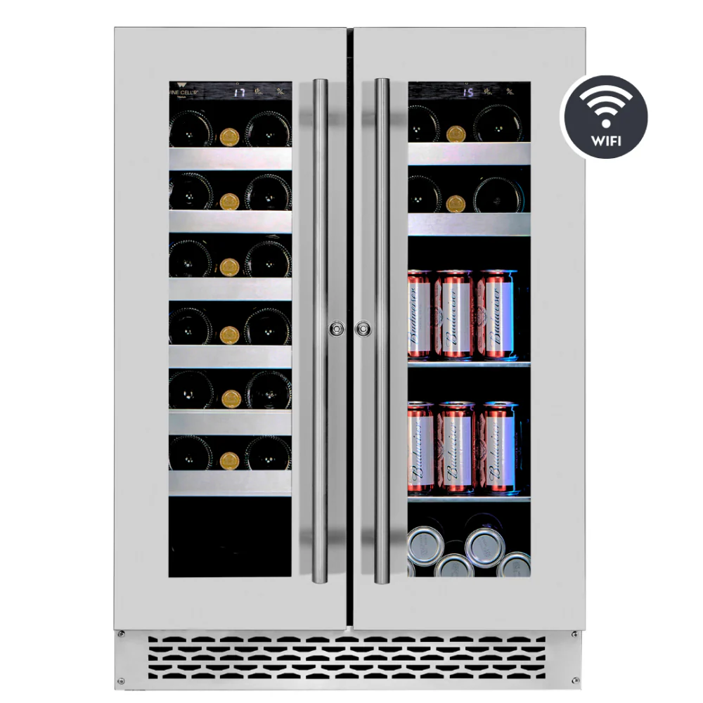 Wine Cell'R WC2743SSBC 24" Dual Zone Temperature Wine Cabinet - 27 Bottles