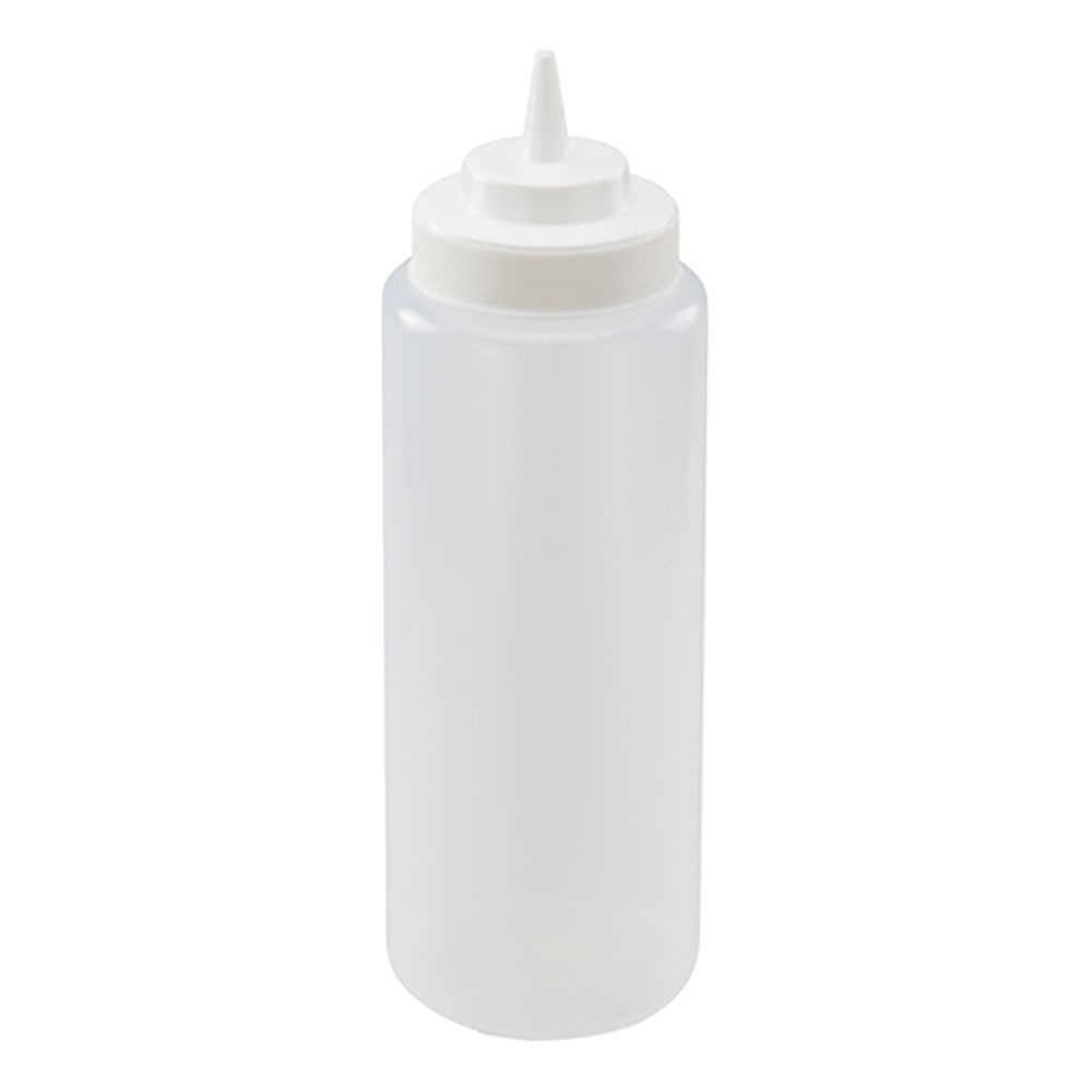 Winco - 16 Oz. Clear Squeeze Bottle with Wide Mouth