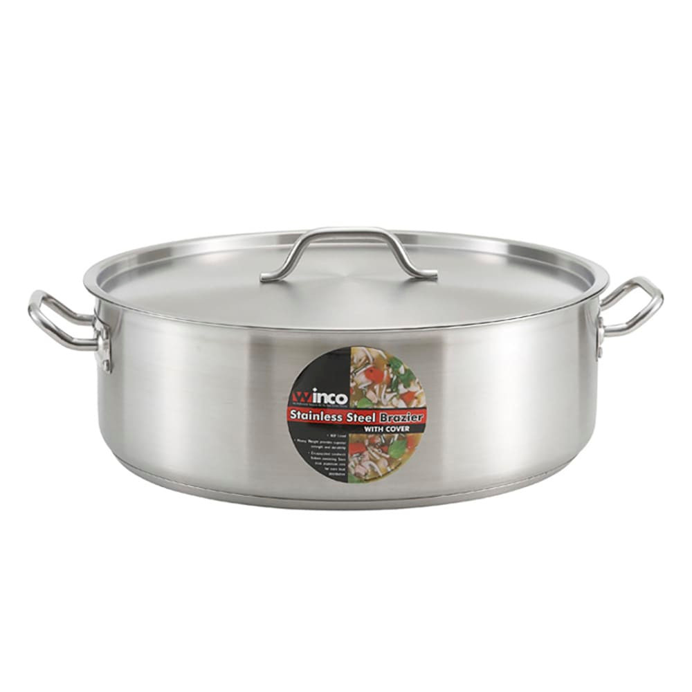 Winco - 8QT Stainless Steel Brazier With Cover