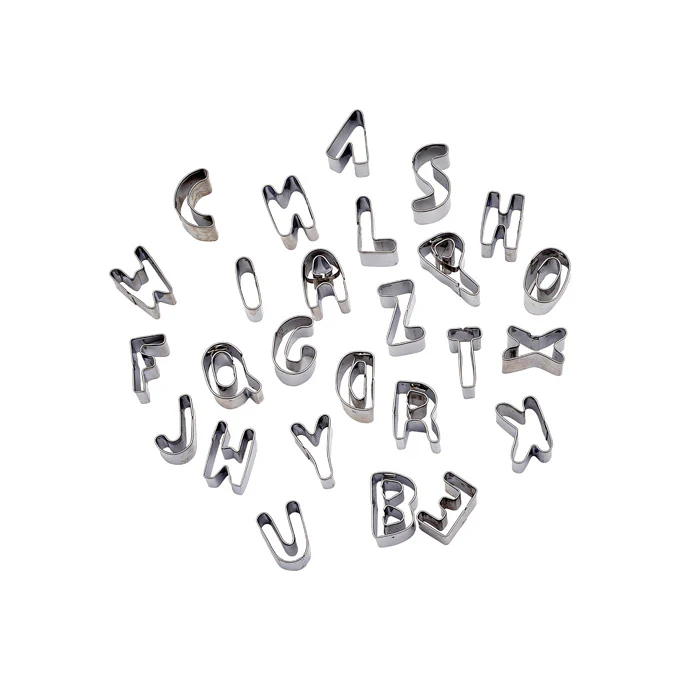 Winco CST-34 Stainless Steel Letter Cookie Cutter Set