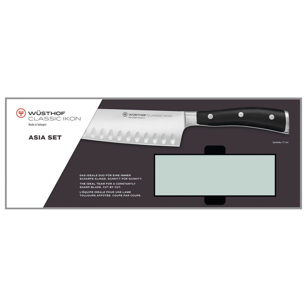 Wusthof Classic Ikon 2-Piece Santoku & Whetstone Set