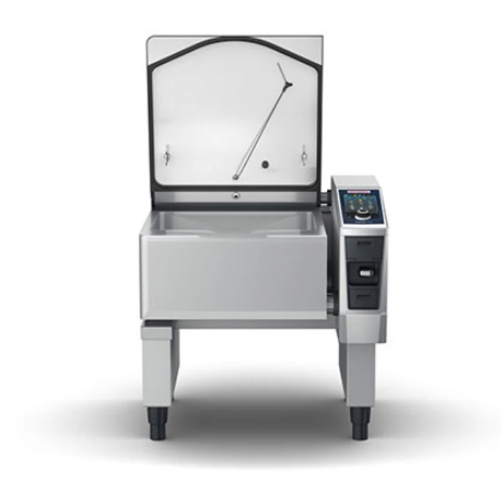 Rational iVario Pro L 26 Gallon Electric Tilt Skillet With Base & Height - 208/240V
