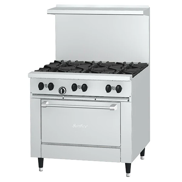 Garland X36-2G24S Sunfire 36" Natural Gas 2-Burner Restaurant Range with 24" Griddle - 100,000 BTU