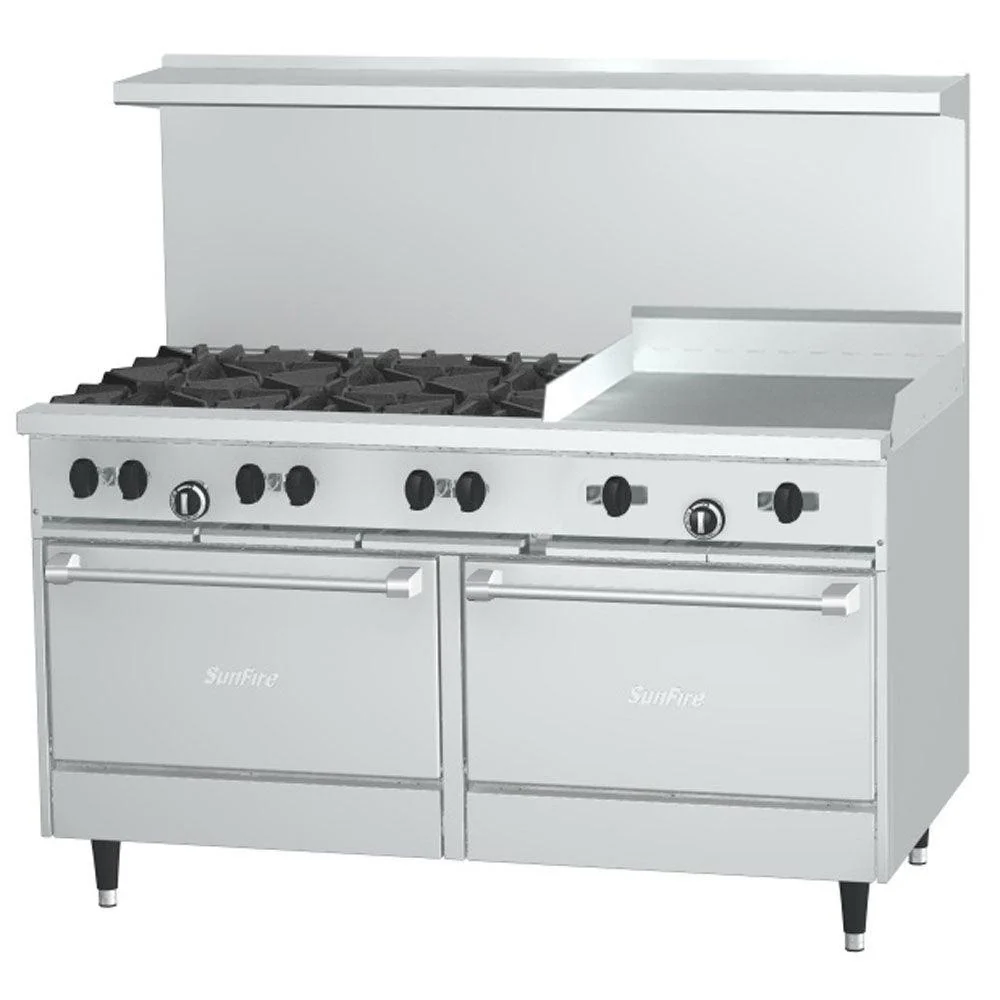 Garland X60-6G24RR 60" natural Gas 6-Burner Range with 24" Griddle - 249,000 BTU
