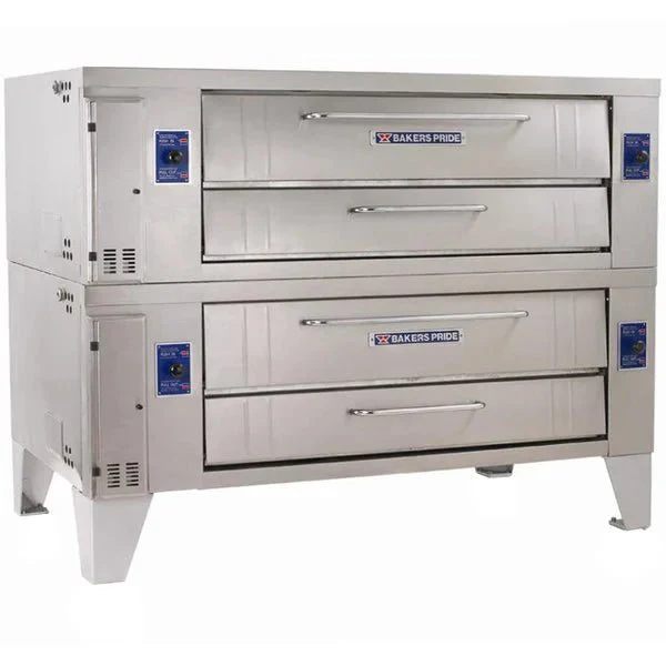 Bakers Pride Y-602 Superdeck Y Series Double Stack Natural Gas Pizza Oven With 8" Deck Height - 240,000 BTU